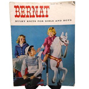 Vintage Knit Patterns and Instructions, Bernat Bulky Knits for Girls and Boys